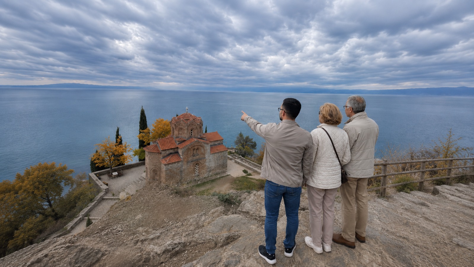 Our guide-driver team on the road in Albania