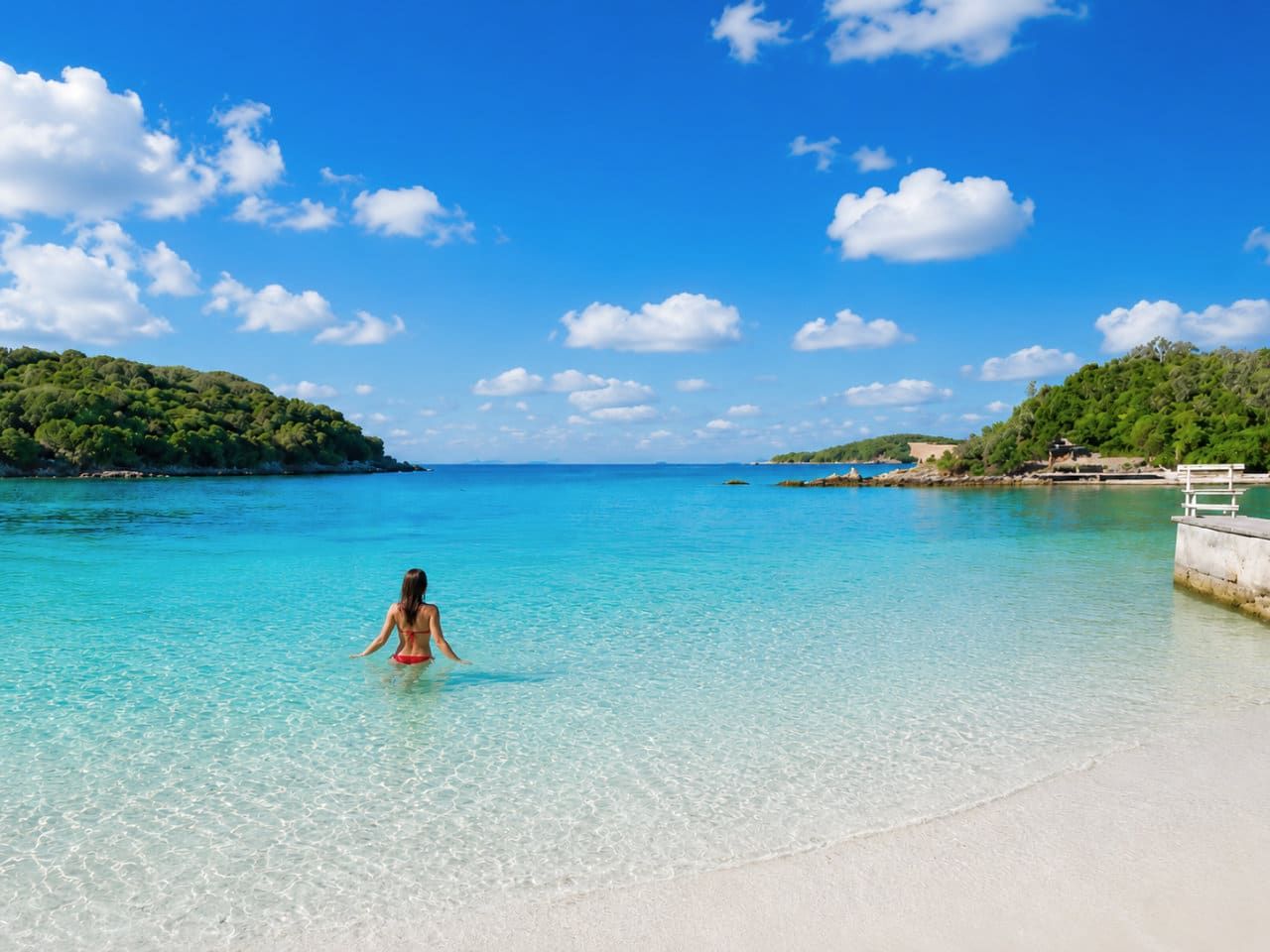The Albanian coastline in summer